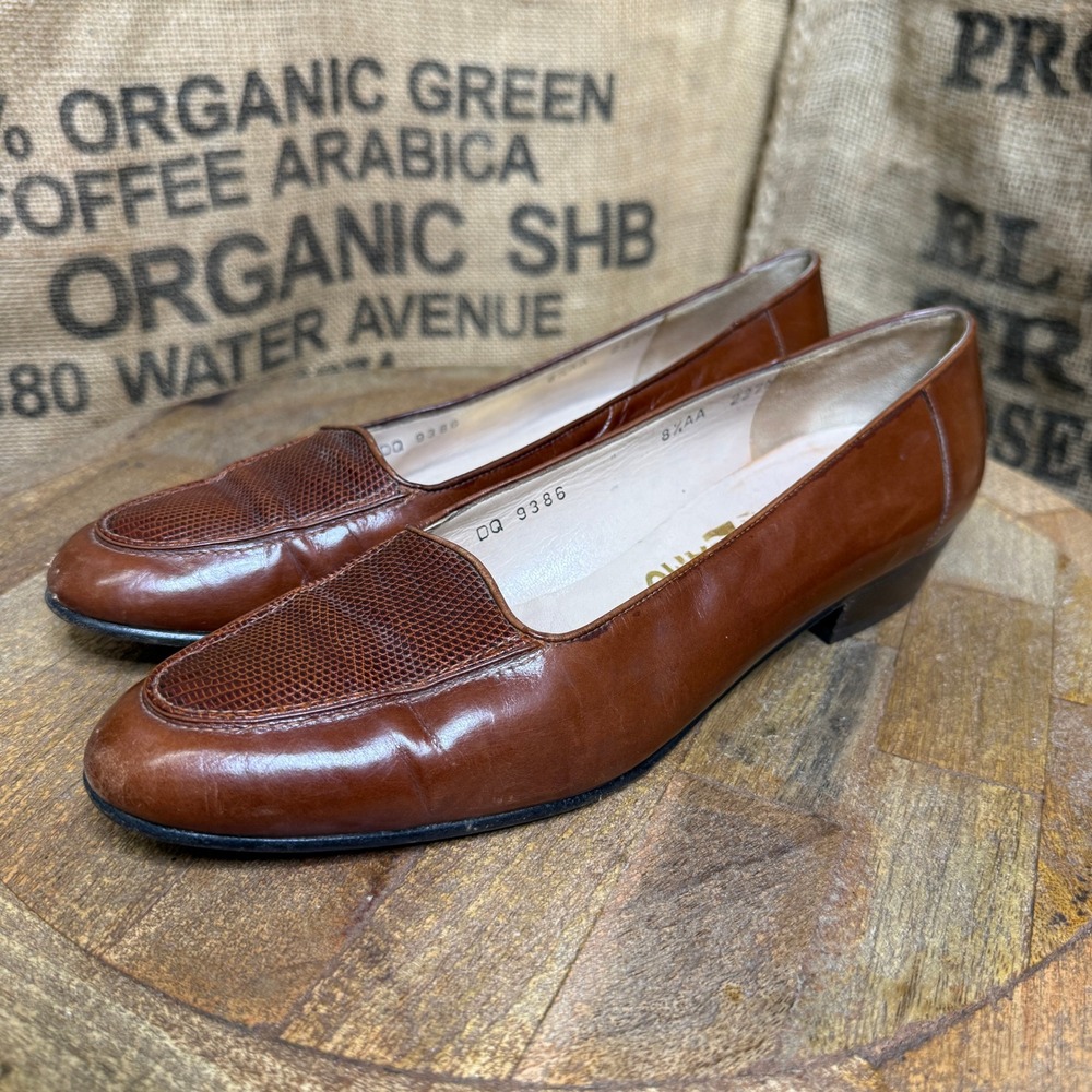 Salvatore Ferragamo Brown Leather Loafers